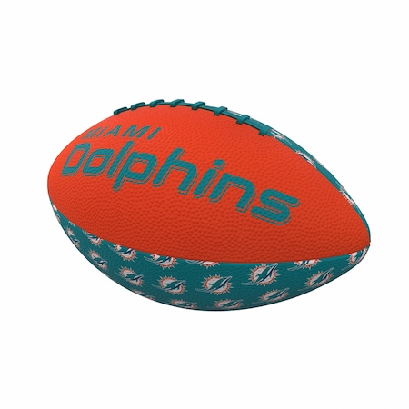 Logo Brands Miami Dolphins Repeating Mini-Size Rubber Football 617-93MR-3
